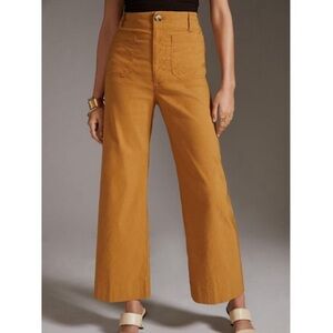 Maeve Mustard Wide Leg Jeans